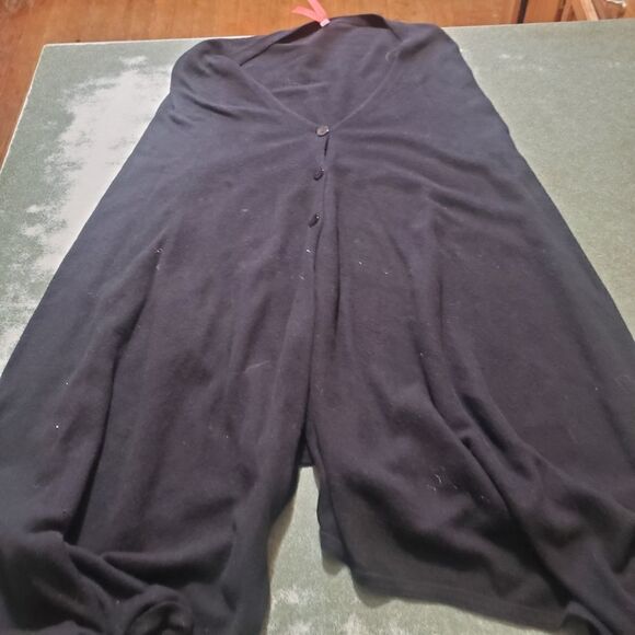 Ruby Ribbon black button front poncho/cardigan sz M/L - Picture 1 of 4